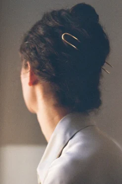 Large Brass Hair Pin, Gold