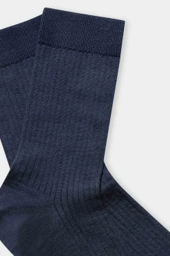 Linen Socks, Navy