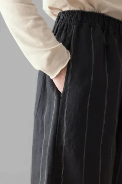 Linen Trousers, Onyx Stripe