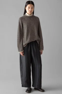 Linen Trousers, Onyx Stripe