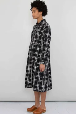 Loom Dress, Black Window Check