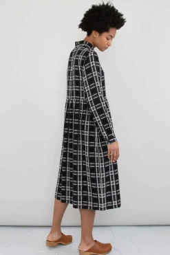 Loom Dress, Black Window Check