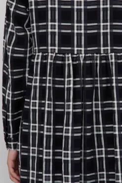 Loom Dress, Black Window Check