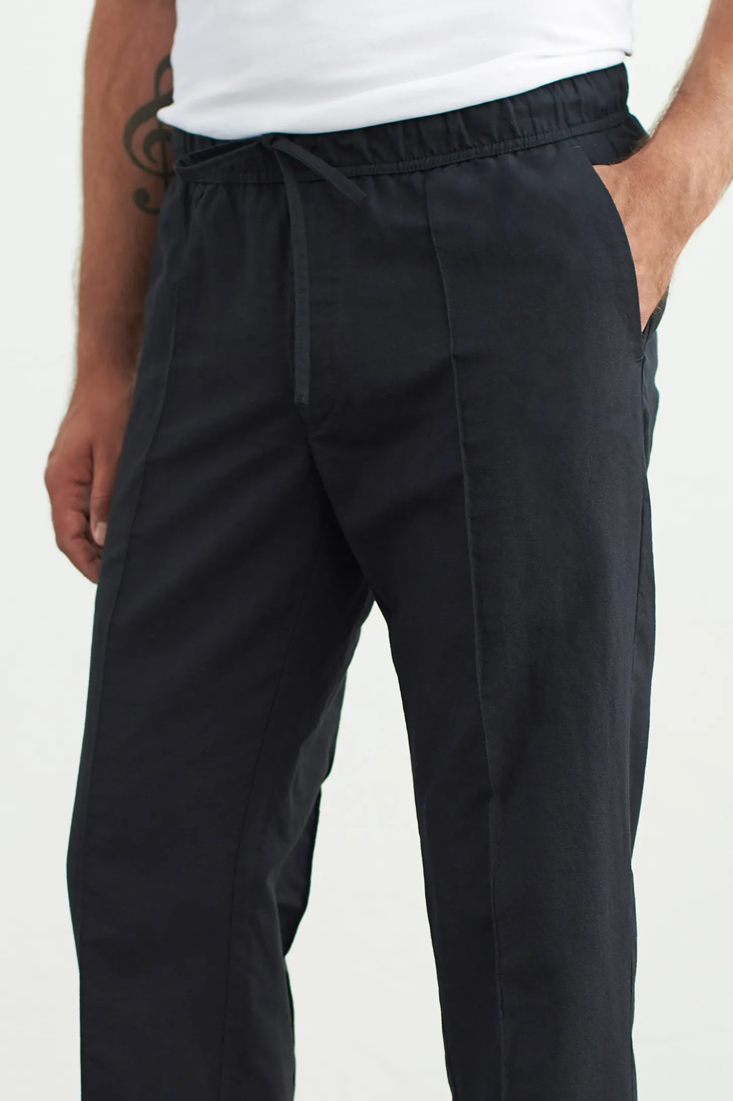 Max Trousers, Linen Black