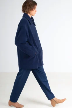 Maxi Sleeve Coat, Azure Blue