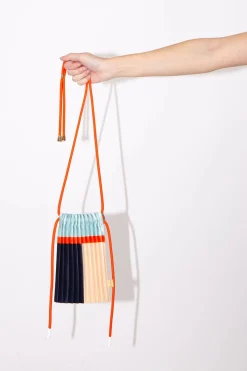 Mini Pleated Bag, Blue