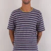 Multistripe Tee, Navy Mix