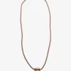 Oval Miyuki Glass Taupe Neck, Gold