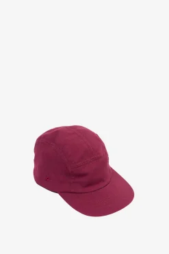 5 Panel Cap, Pomegranate Twill