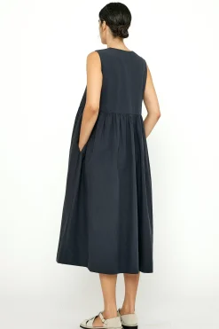 Papery Dress, Navy/Black