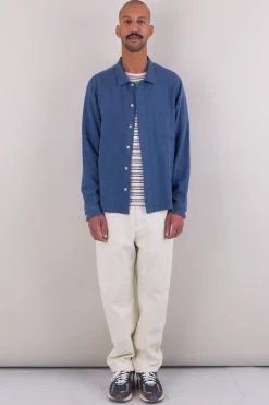 Patch Shirt, Indigo Basketweave