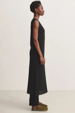 Pointelle Dress, Black