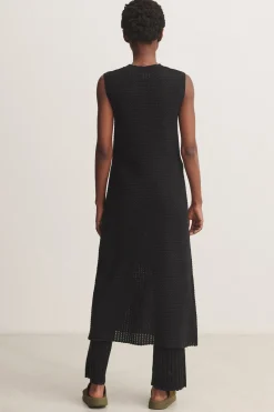 Pointelle Dress, Black