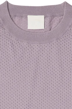 Pointelle Tee, Heather