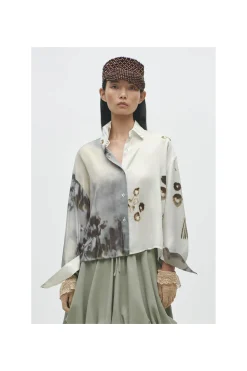 Printed Classic Shirt, Bicolor