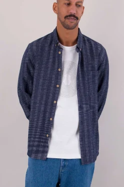 Relaxed Fit Shirt, Navy Stripe