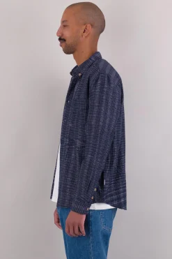 Relaxed Fit Shirt, Navy Stripe