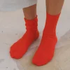 Rib Overankle Socks, Bill Red