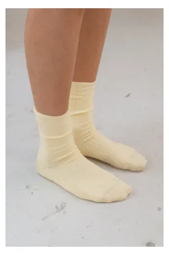 Rib Overankle Socks, Bog Yellow