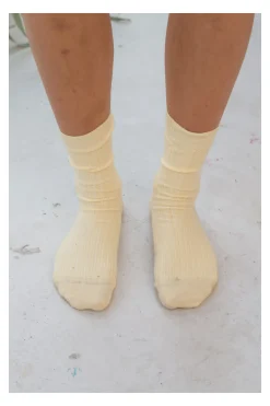 Rib Overankle Socks, Bog Yellow