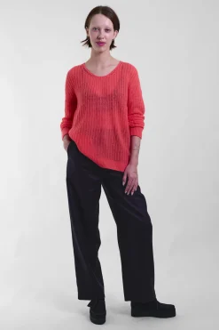 Round-Neck Pullover 31, Coral