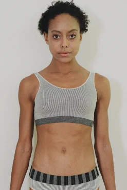 Seamless Scoop Top, Fine Striped