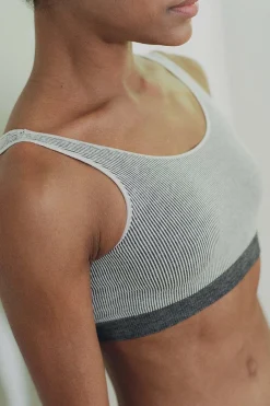 Seamless Scoop Top, Fine Striped