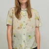 Short Sleeve Shirt, Green Print