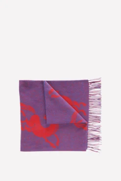 Shrimp Horse Scarf, Navy/Red