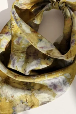 Silk Scarf L, Olive Green