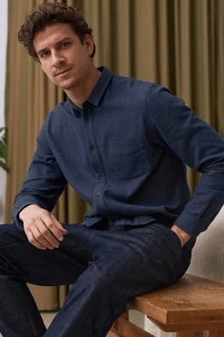 Simon Shirt Flannel, Ocean Blue