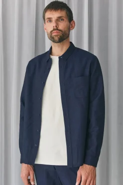 Simon Shirt, Navy Linen