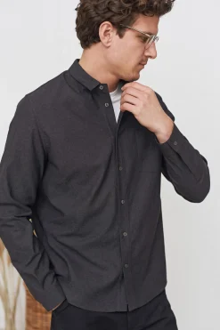 Simon Shirt Silk, Black