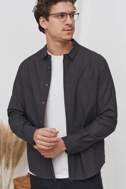 Simon Shirt Silk, Black