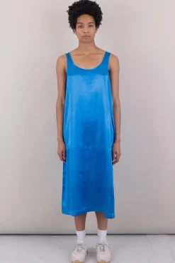 Slip Dress, Cobalt Satin