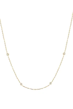 Solitaire 18kt G Necklace 4 Diamonds