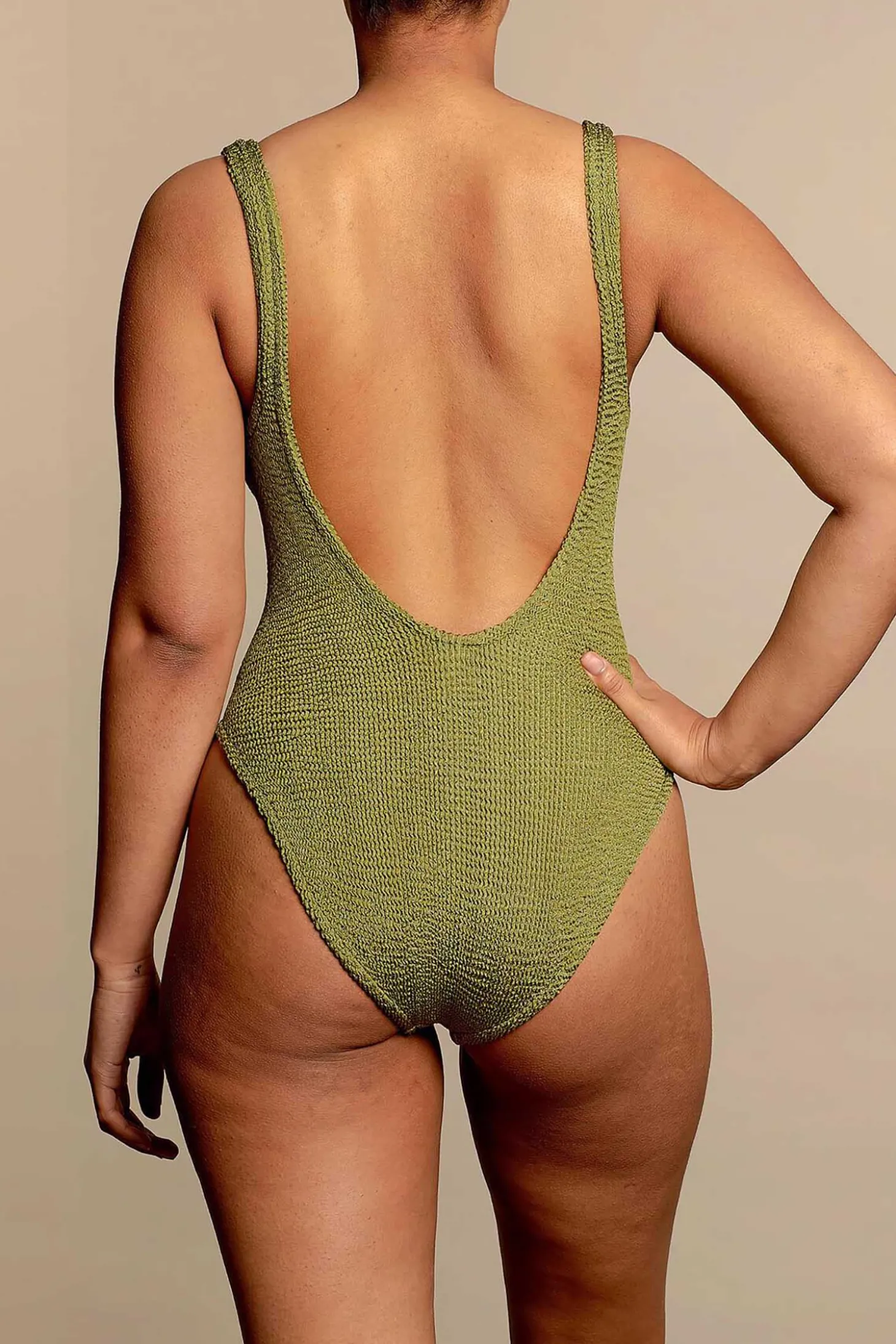 Square Neck Metallic, Moss