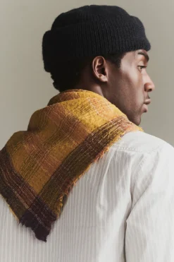 Stellar Check Scarf, Ochre