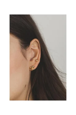 Stone Stack Earring, Gold