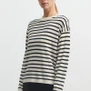 Striped Jumper, Ecru Dark Navy