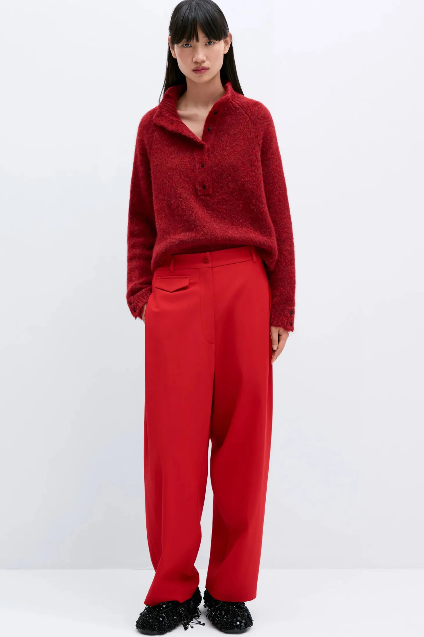 Tailoring Pocket Pants, Red