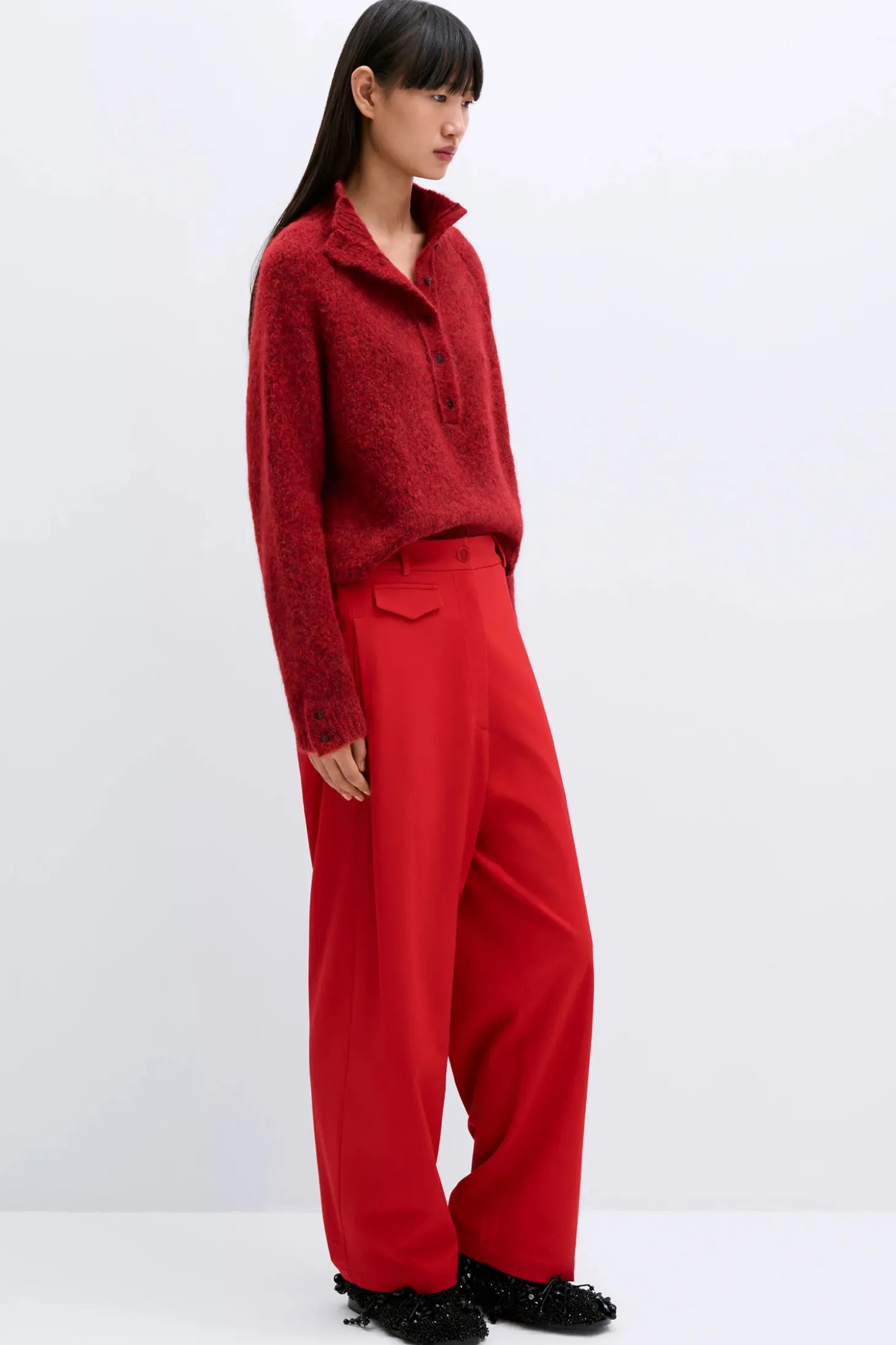 Tailoring Pocket Pants, Red