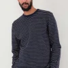 Textured Stripe LS, Navy Stripe