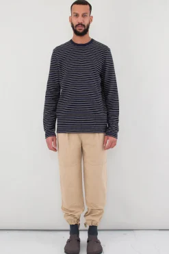 Textured Stripe LS, Navy Stripe