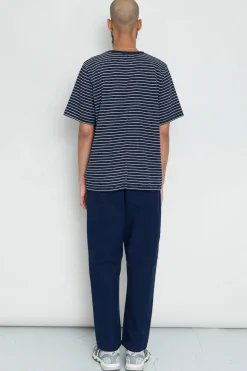 Textured Stripe Tee, Navy/Silver