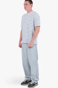 Textured Stripe Tee, Off White/Soft Blue