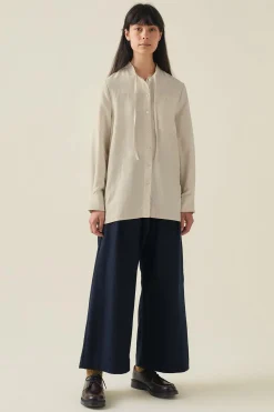 Tie Neck Shirt, Canvas