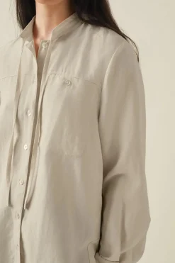 Tie Neck Shirt, Canvas