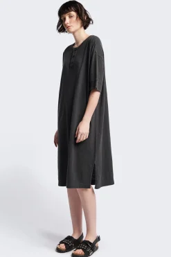 Treatise Henley Dress, Black
