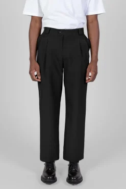 Two Pleats Trousers, Black